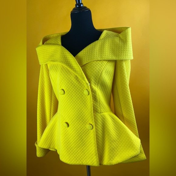Yellow Ashro Peplum Jacket - Picture 2 of 4